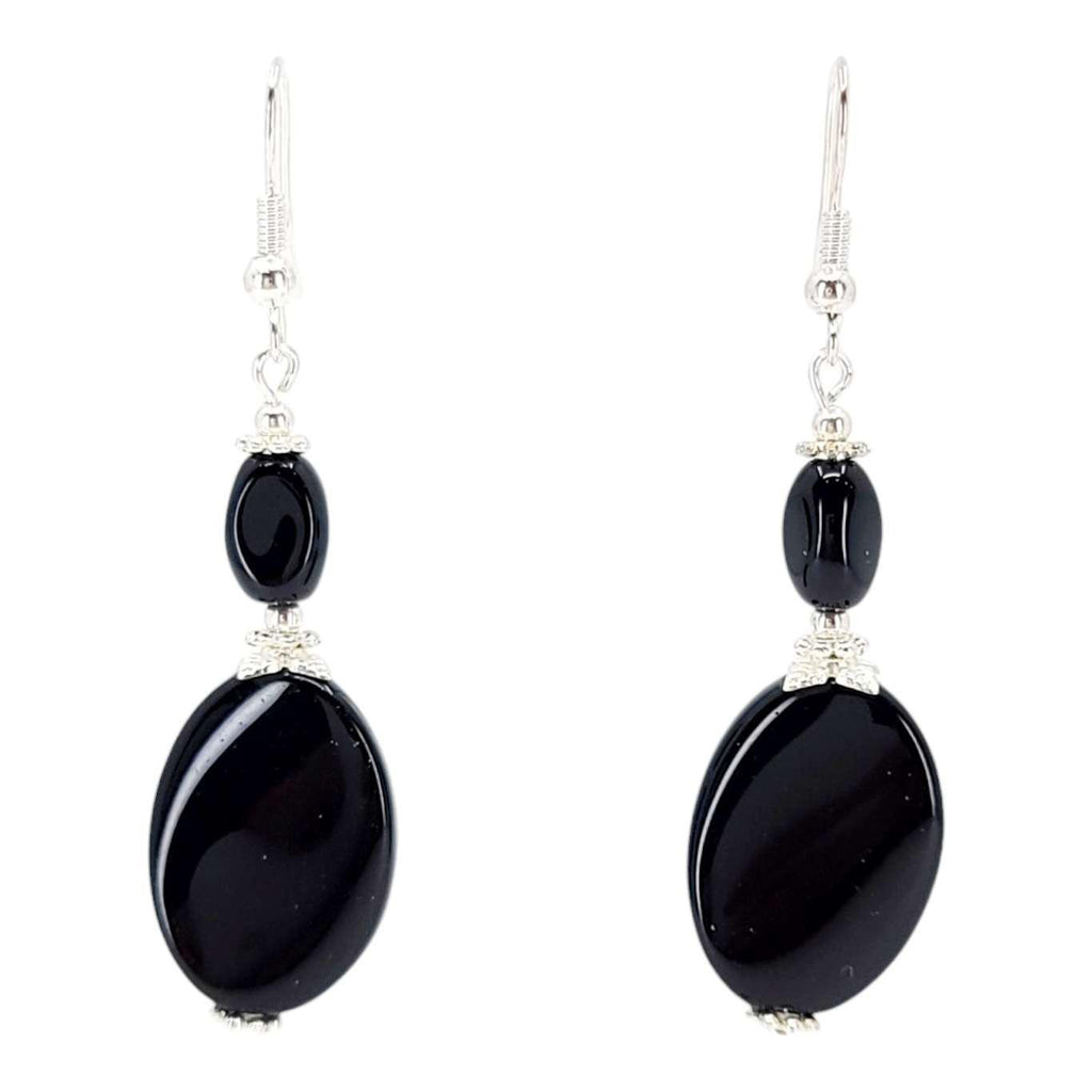 Earrings - Onyx Oval Drops by Tiny Aloha