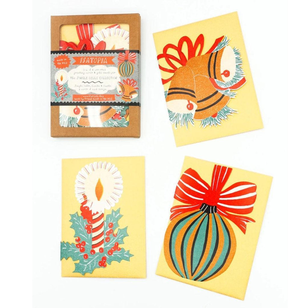 Holiday Cards - Set of 6 - Jingle Bells Collection by Isatopia