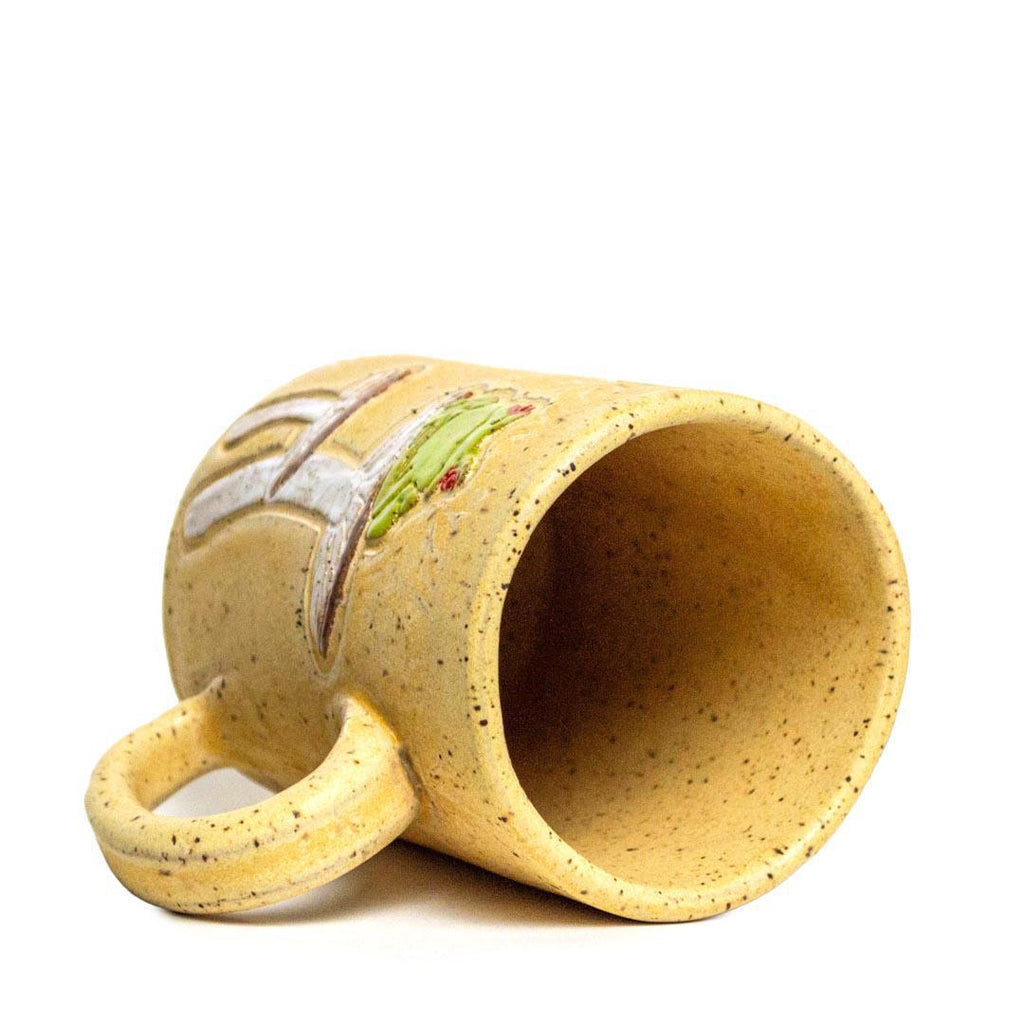 Mug - 16oz - Frog on a Mushroom Ceramic Mug by White Squirrel Clayworks