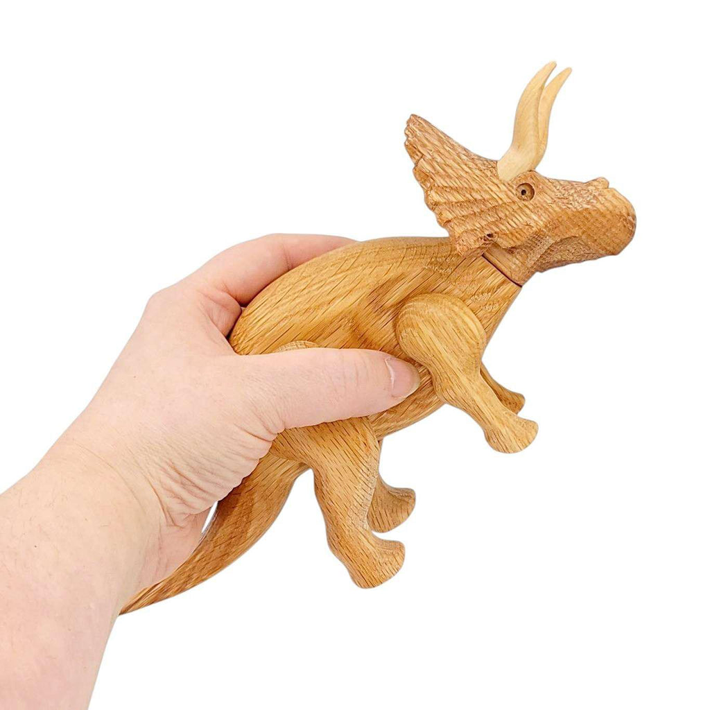 Wood Toy - Triceratops Dinosaur with Magnetic Joints by The Serious Toy Company