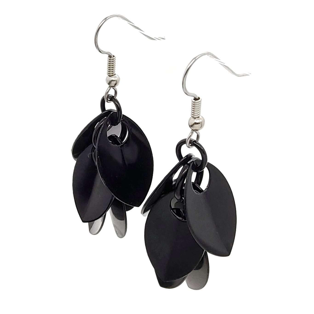 Earrings - Short Leafy Cascade (Black) by Rebeca Mojica