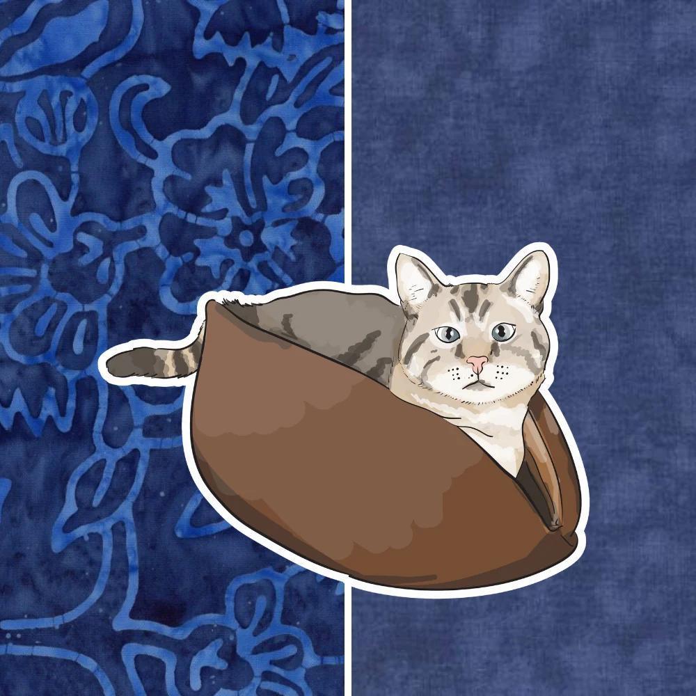 Regular The Cat Canoe - Blue Floral Batik with Blue Lining by The Cat Ball