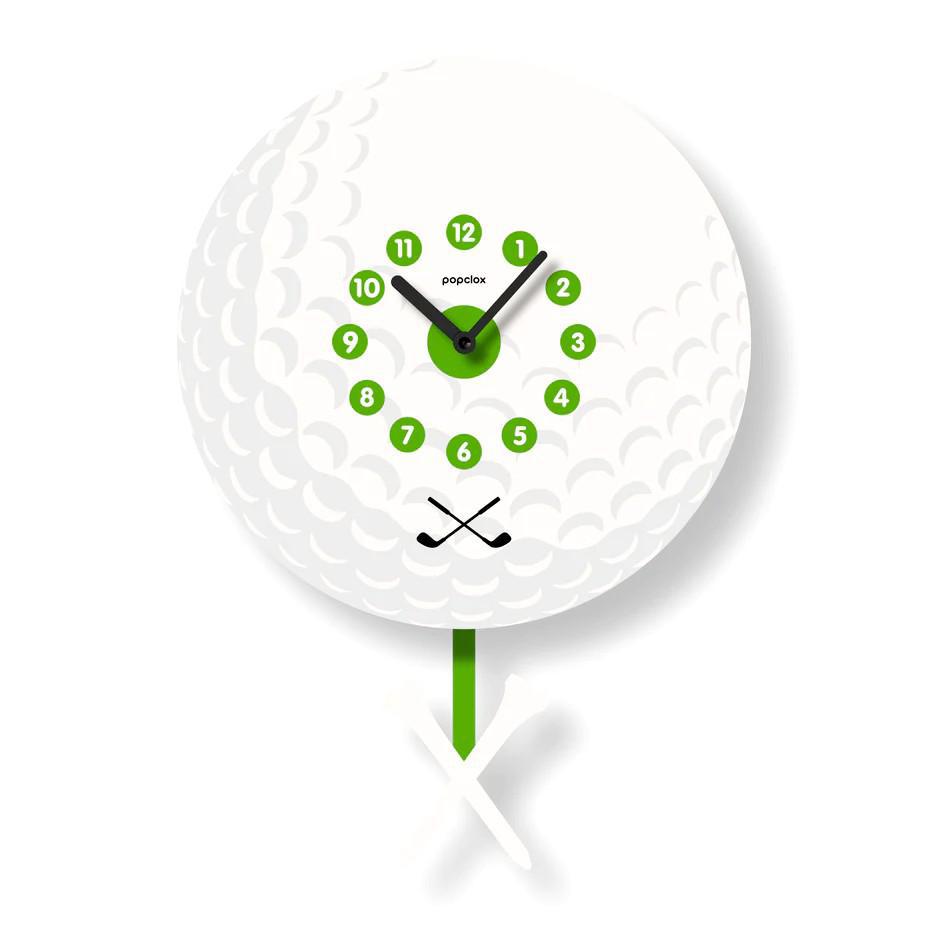 Acrylic Clock - Golf Ball Pendulum by Popclox