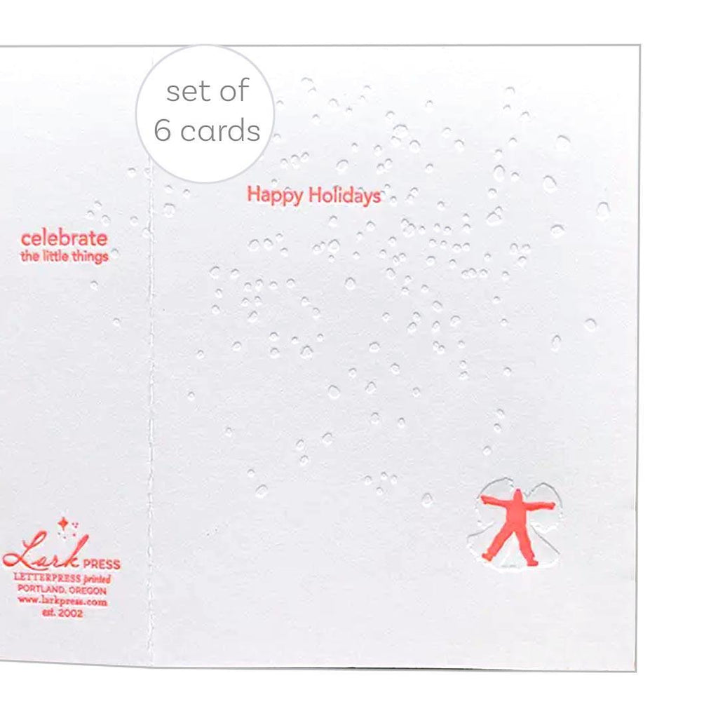 Holiday - Set of 6 - Snow Angel Letterpress Cards by Lark Press