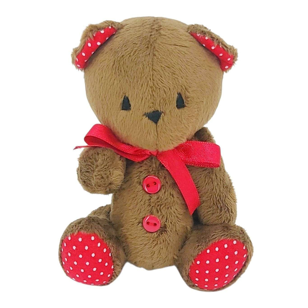 Plush - Dark Brown Teddy Bear (Red Ribbon) by Frank and Bubby