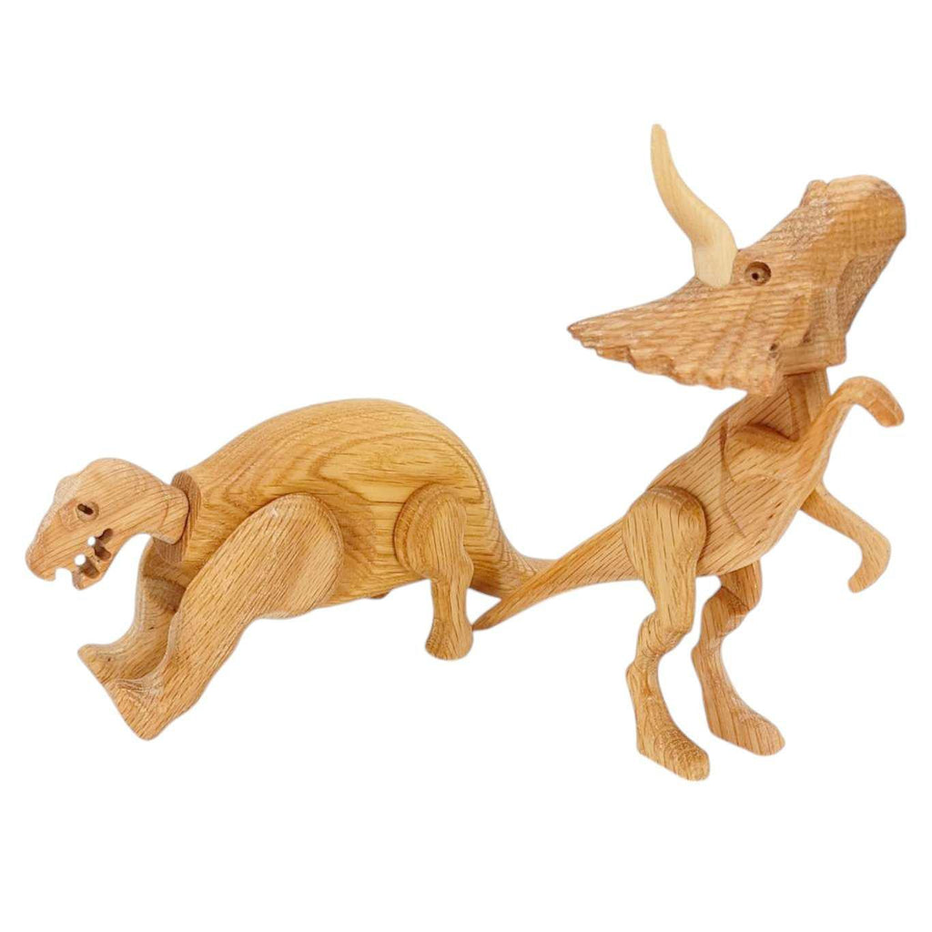 Wood Toy - Triceratops Dinosaur with Magnetic Joints by The Serious Toy Company