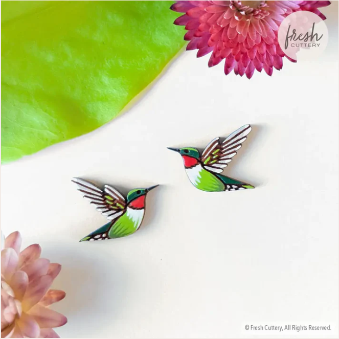 Earrings - Hummingbird (Studs) by Fresh Cuttery