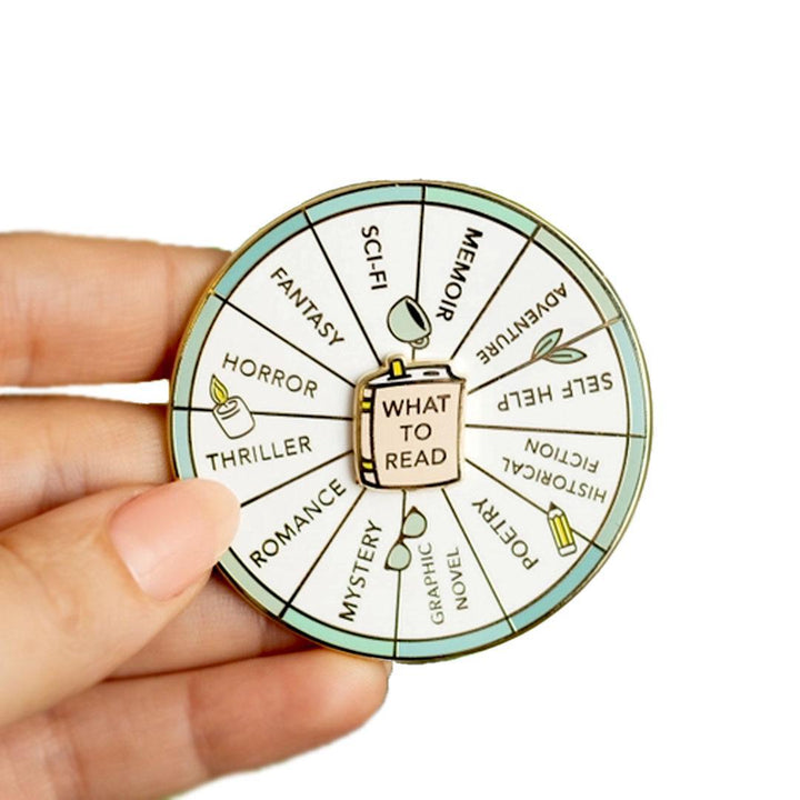 Enamel Pin - Spinning - What to READ by Occasionalish