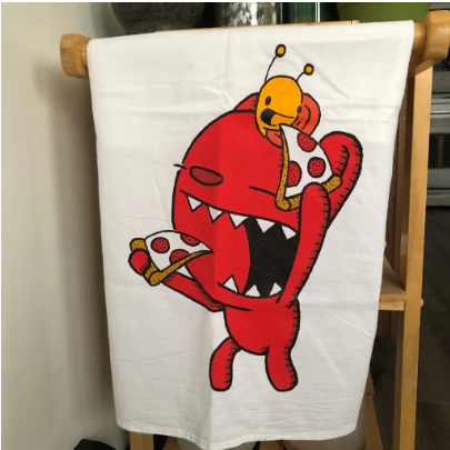 Tea Towel - Pizza Pals by Everyday Balloons Print Shop