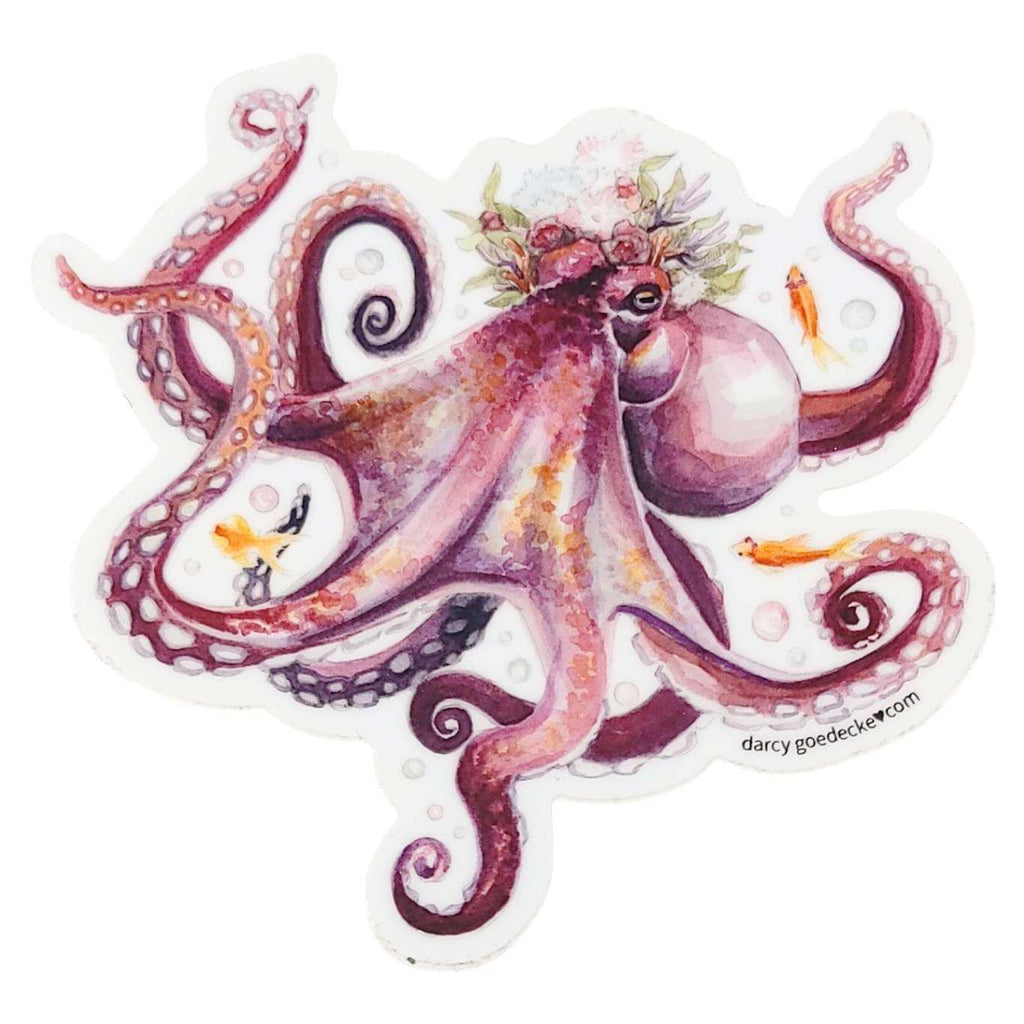 Sticker - 4 in - Lady Octopus Vinyl by Darcy Goedecke