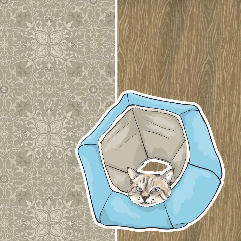 Regular The Cat Ball - William Morris Tile (Tan with Brown Lining) by The Cat Ball