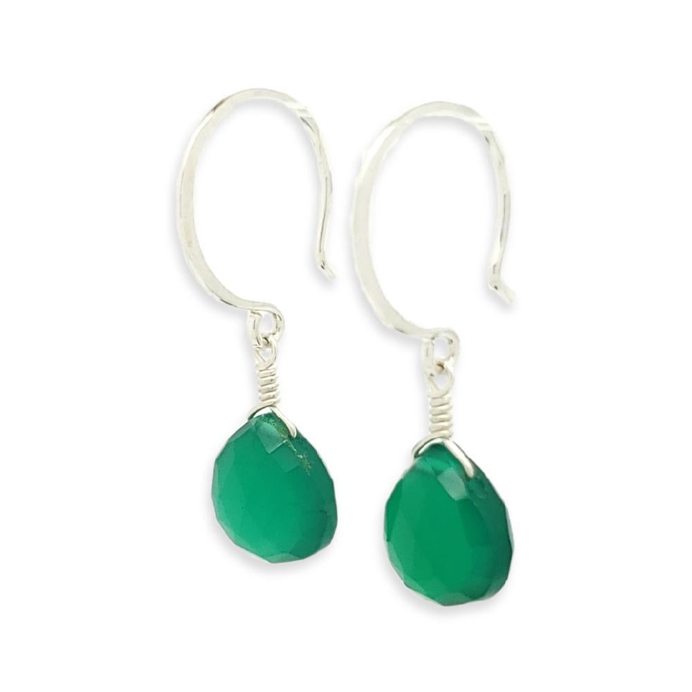 Earrings - Stunna Green Onyx Gemstone Drops Sterling by Foamy Wader