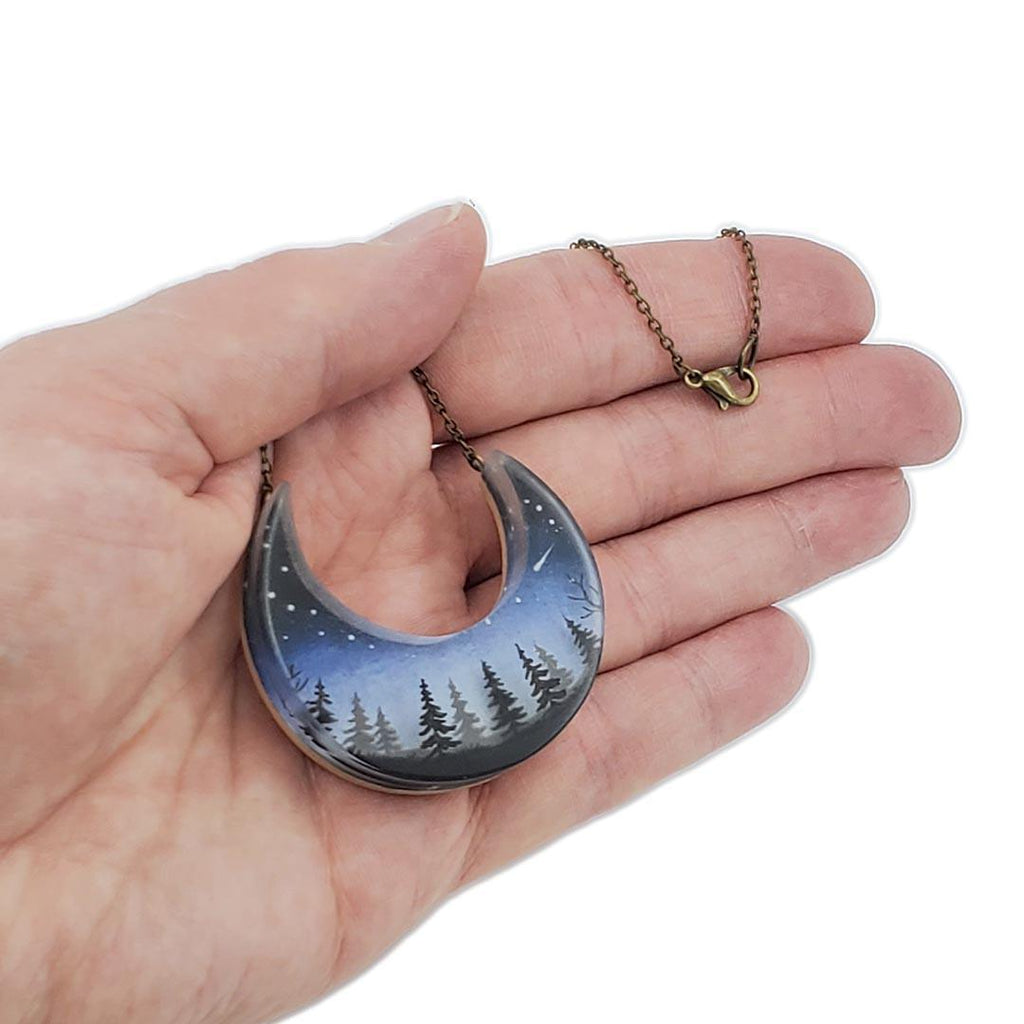 Necklace - Crescent Woods Painted by Fernworks