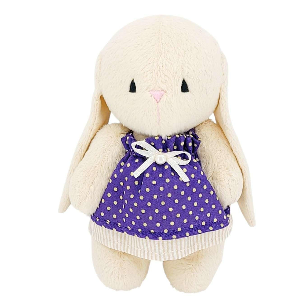 Plush - Cream Bunny in Purple Dot Dress by Frank and Bubby