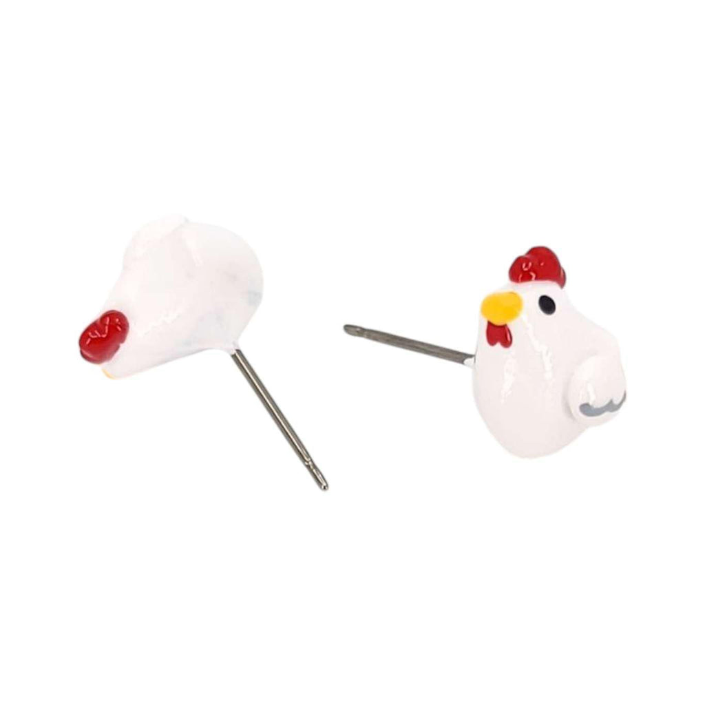 Earrings - Chicken Studs by Mariposa Miniatures