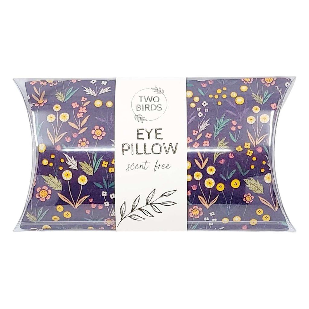 Eye Pillow - Wildflowers on Purple (Lavender or Scent Free) by Two Birds Eco Shop