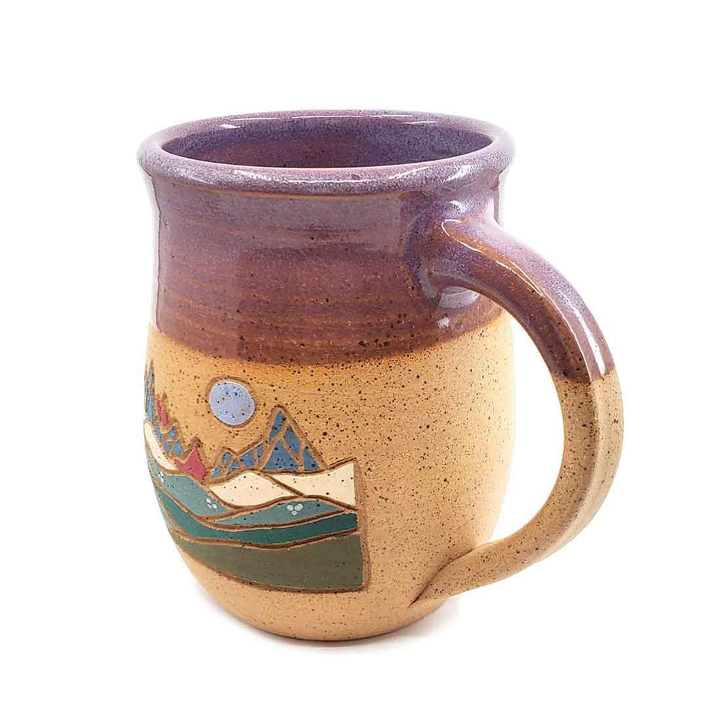 (20% Off) Mug - 16oz - Mountain Mug - Purple Moon by Forest Jeannie Pottery