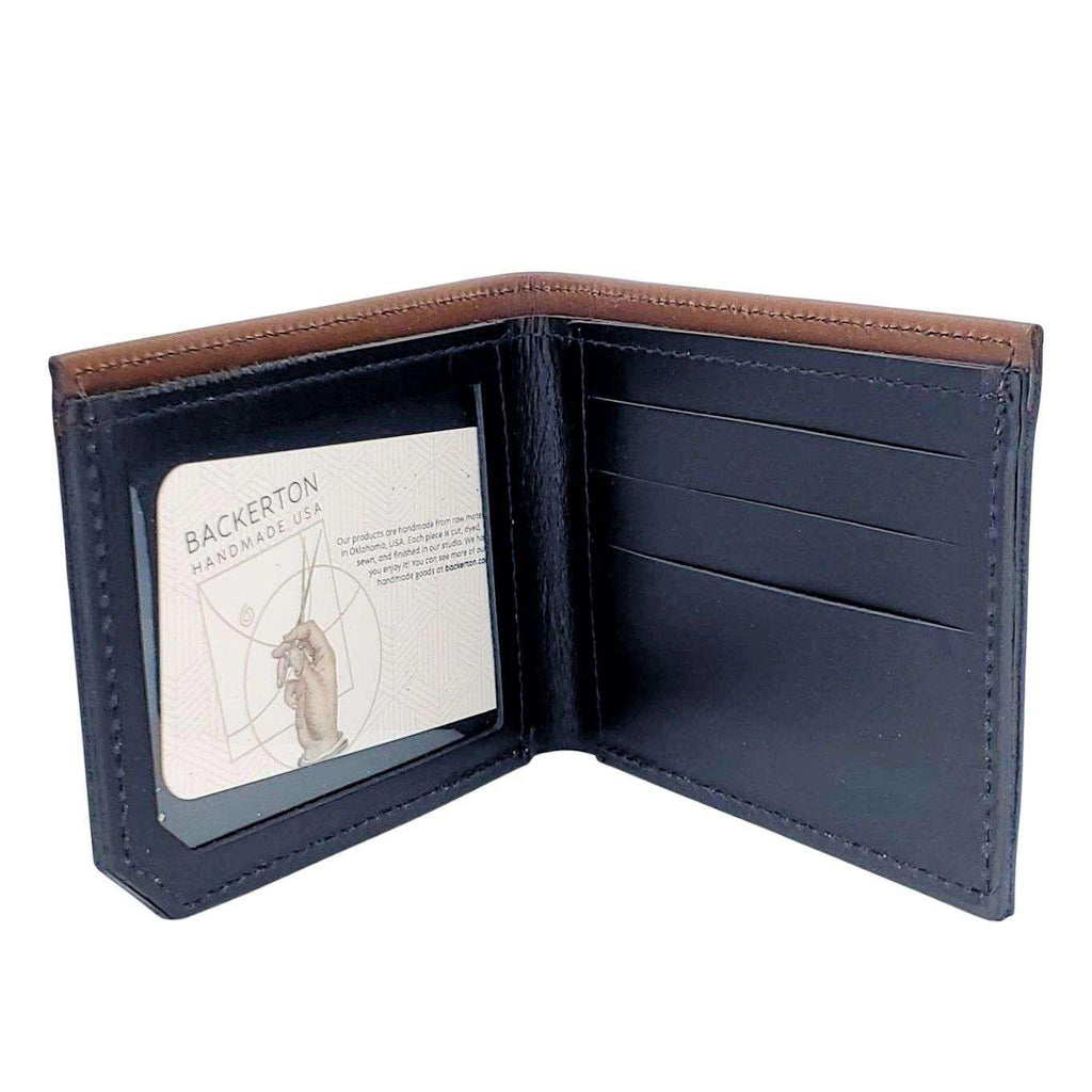 Leather Wallet - Faded Mountains (Brown) by Backerton