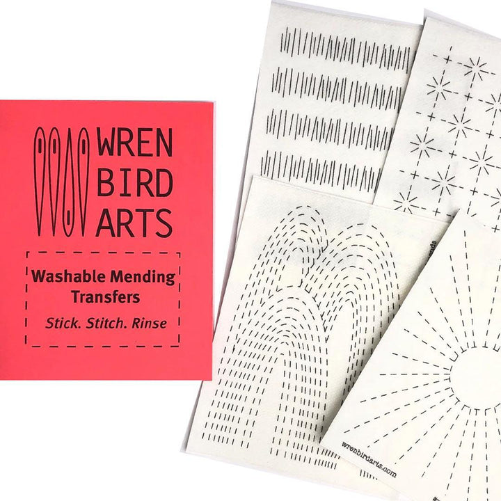 Mending Transfers - Set of 4 (Red or Blue Set) by Wren Bird Arts