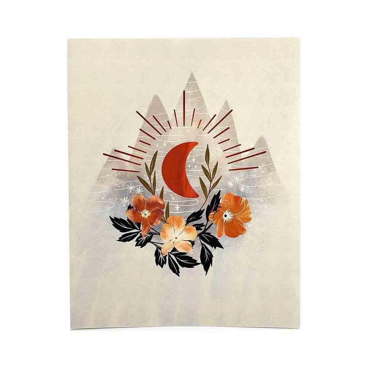 Art Print - 8x10 - Moon Mountain by Lantern Print Co.