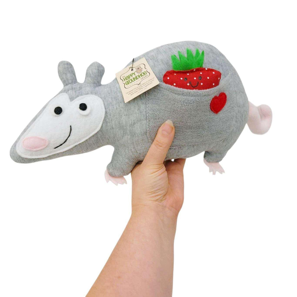 Plush - Happy Opossum (Strawberry) by The Happy Groundhog Studio
