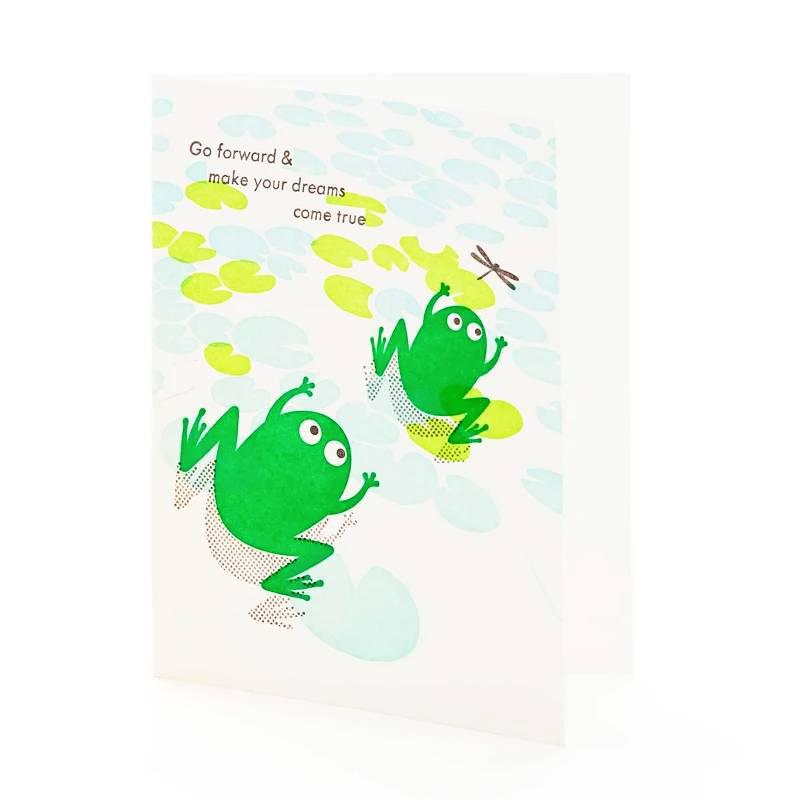 Card - Encouragement - Go Forward Frogs by Ilee Papergoods