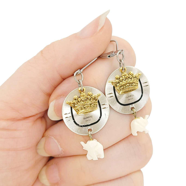 Earrings - Watch Dials - A Majestic Time by Christine Stoll | Altered Relics