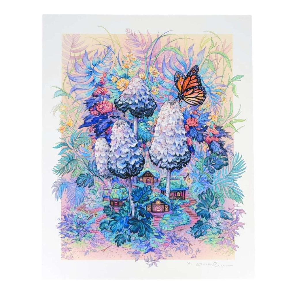 Art Print - 8x10in - Shaggy Inkcaps by Nimasprout