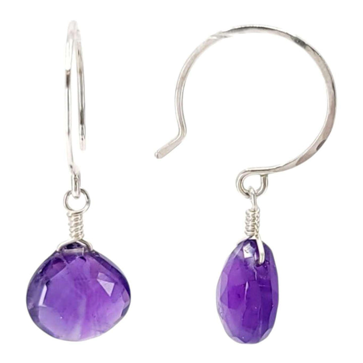Earrings - Sterling Gemstone Drops (Amethyst) by Foamy Wader