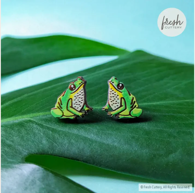 Earrings - Tree Frog (Studs) by Fresh Cuttery