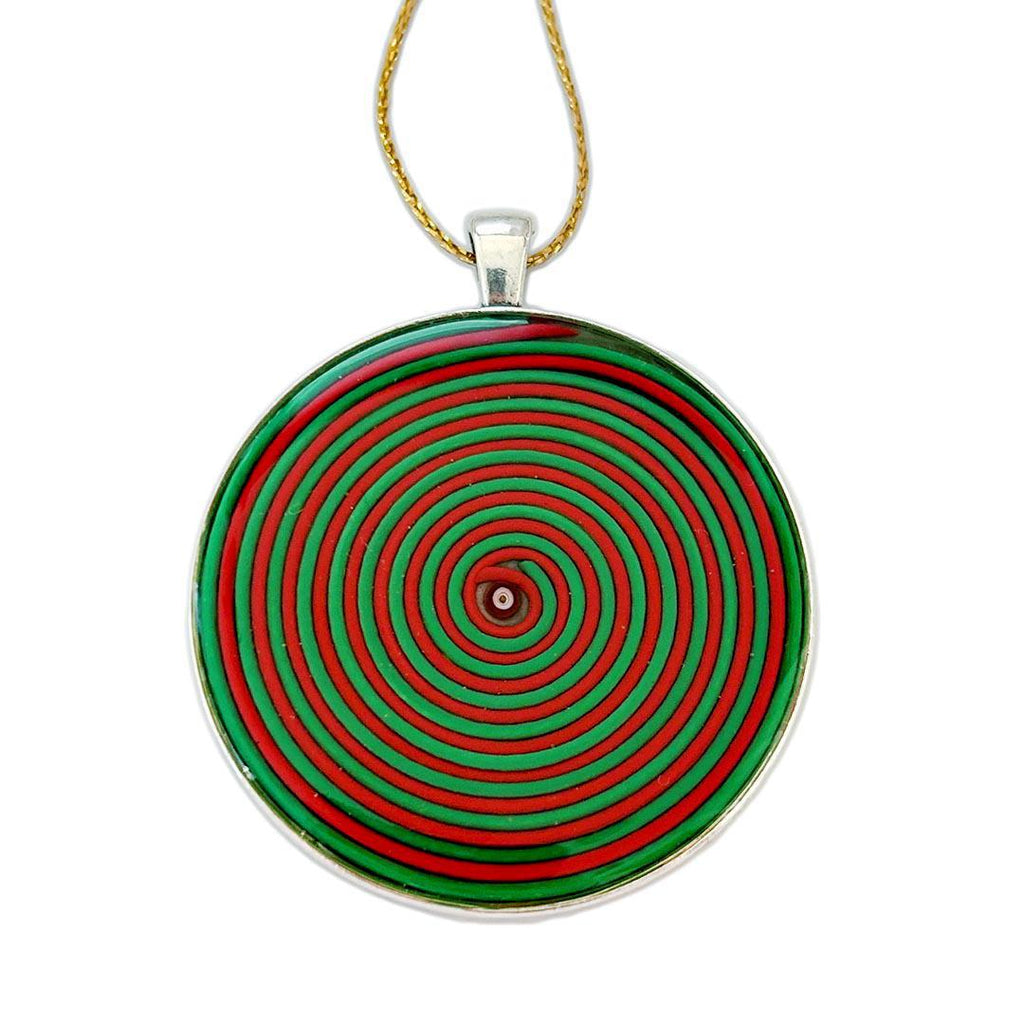 Ornament - Green and Red Swirl Ornament by XV Studios