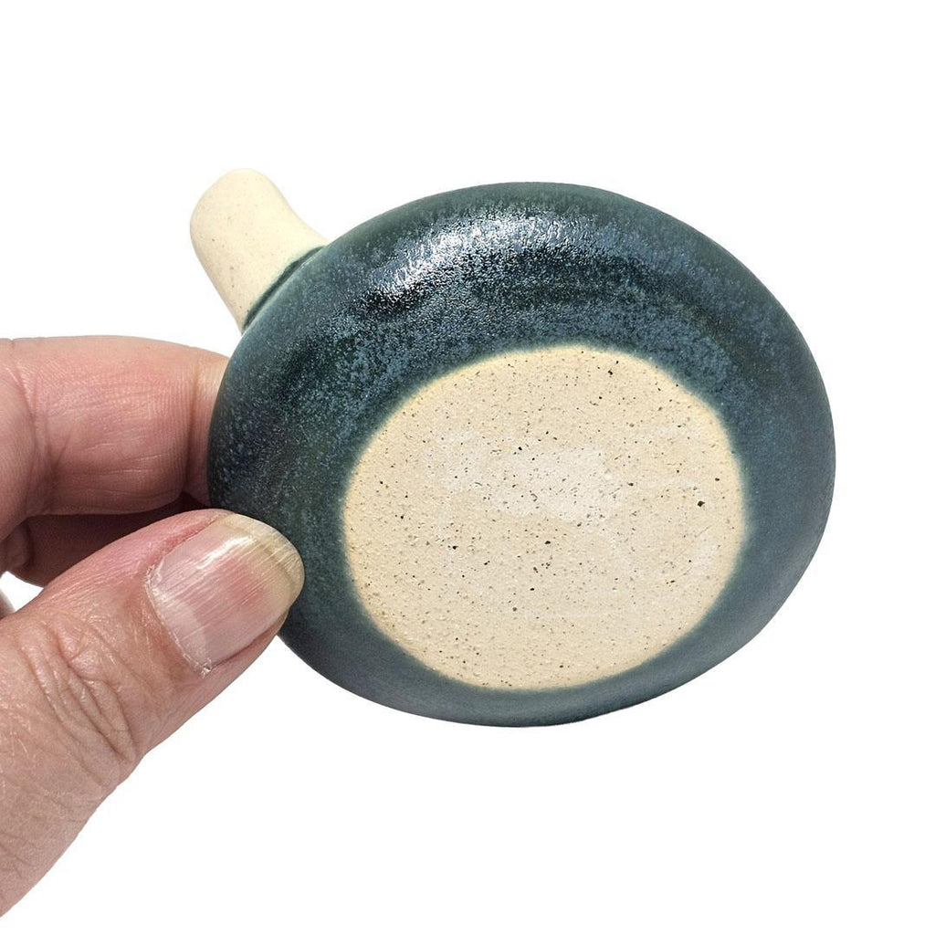 Round Ring Dish - White Bird Floral (Dark Teal Matte) by Tasha McKelvey