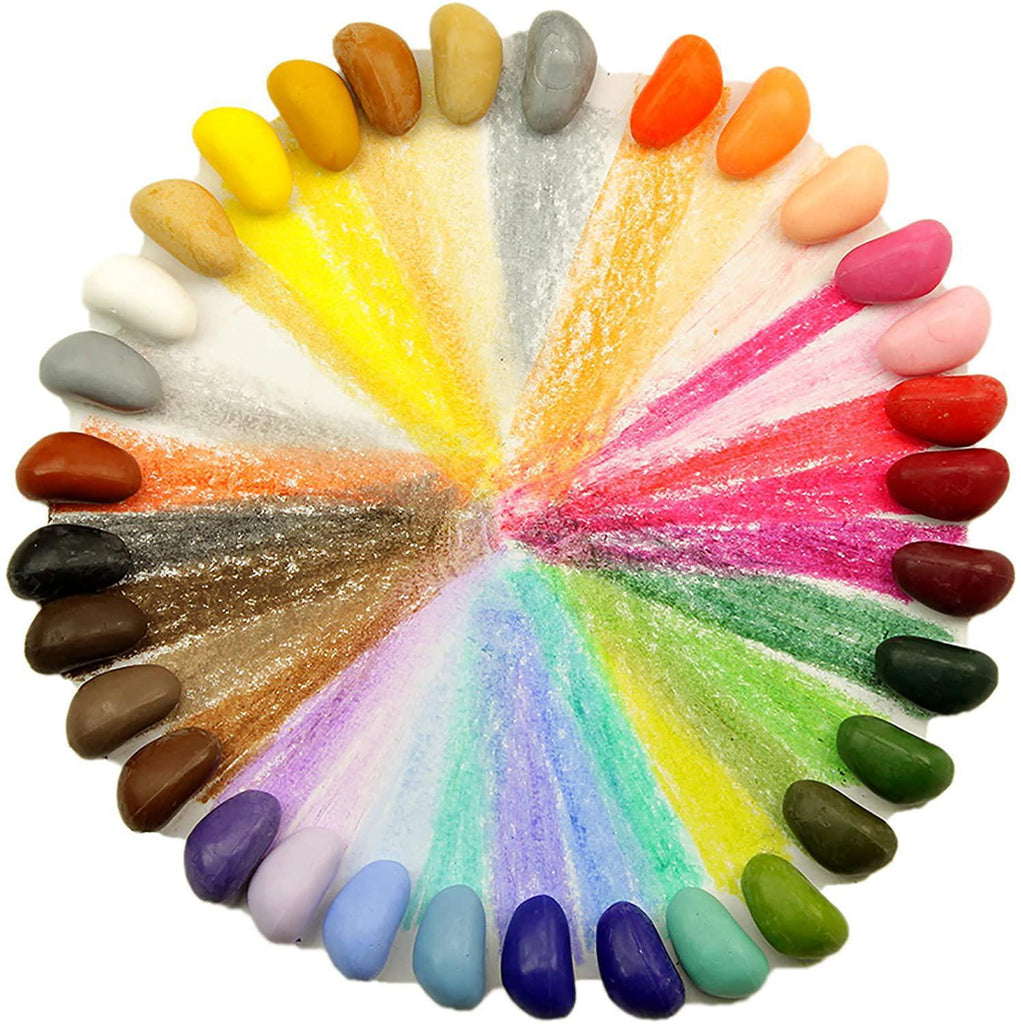 Just Rocks in Box - 32 Unique Colors - 64 Piece Set (2 of each color) by Crayon Rocks