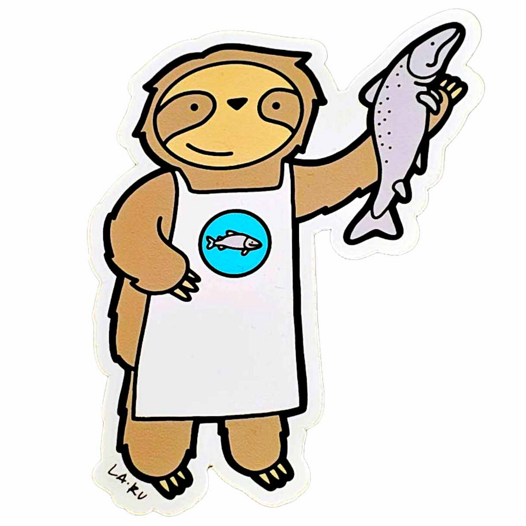 Sticker - Fish Monger Sloth by La Ru