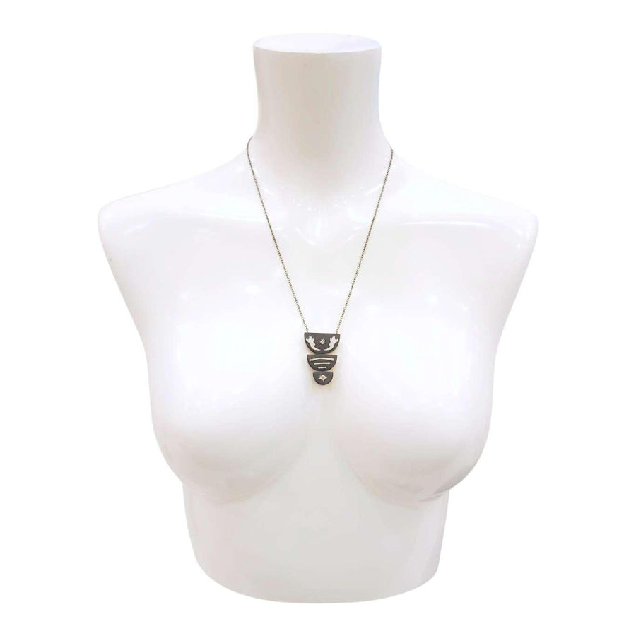 Necklace - Bone Trio (Gunmetal) by Fernworks, image 6 of 8