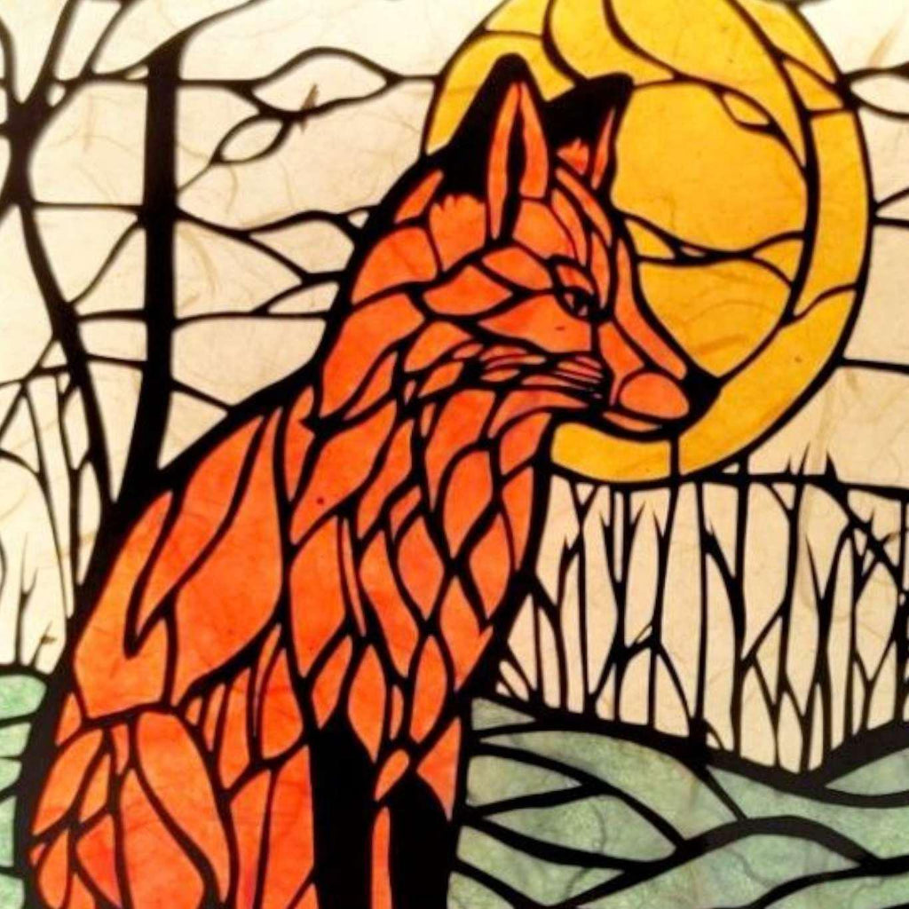 Lightbox - Hand Cut Paper Animal (Fox) by Squirrel Tacos Papercuts
