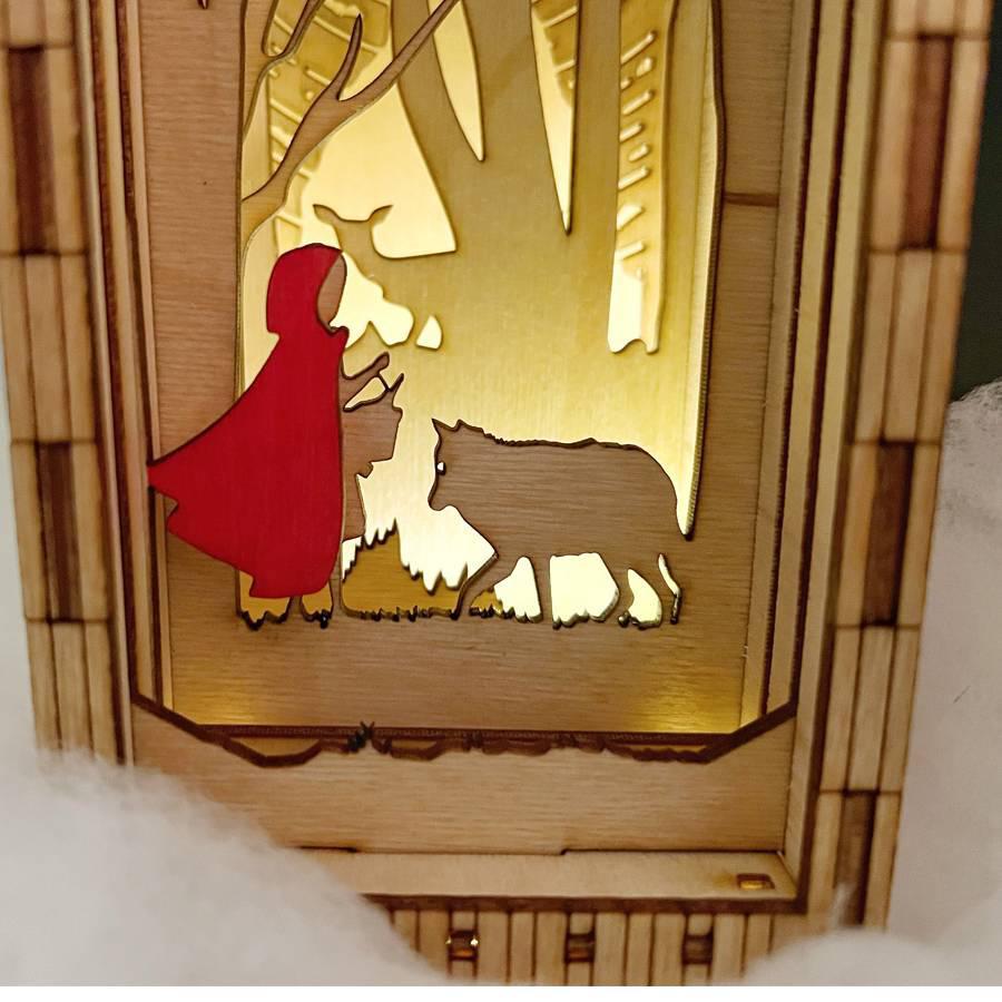 Lighted Shadowbox - Little Red Riding Hood by Squirrel Taco Papercuts