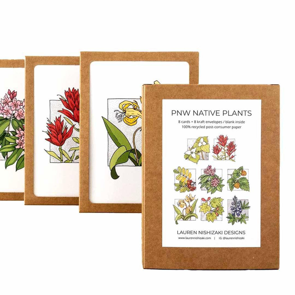 Card Set of 8 - All Occasion - PNW Native Plants by Lauren Nishizaki Designs