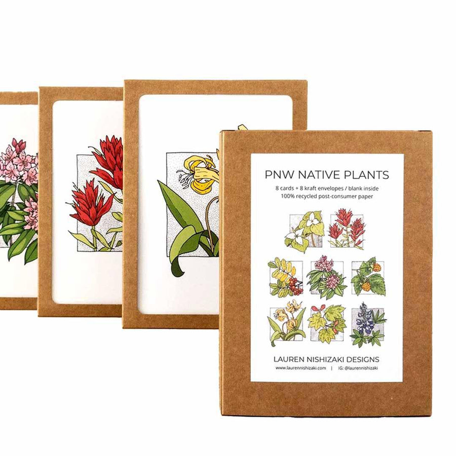 Card Set of 8 - All Occasion - PNW Native Plants by Lauren Nishizaki Designs, image 1 of 2
