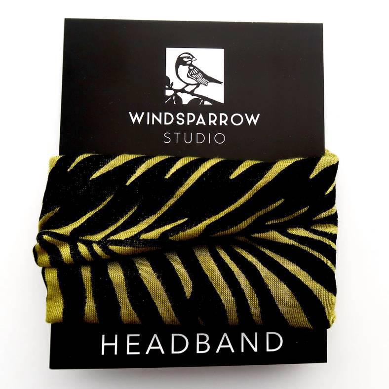 (New) Headbands - Palm Leaf on Chartreuse by Windsparrow Studio