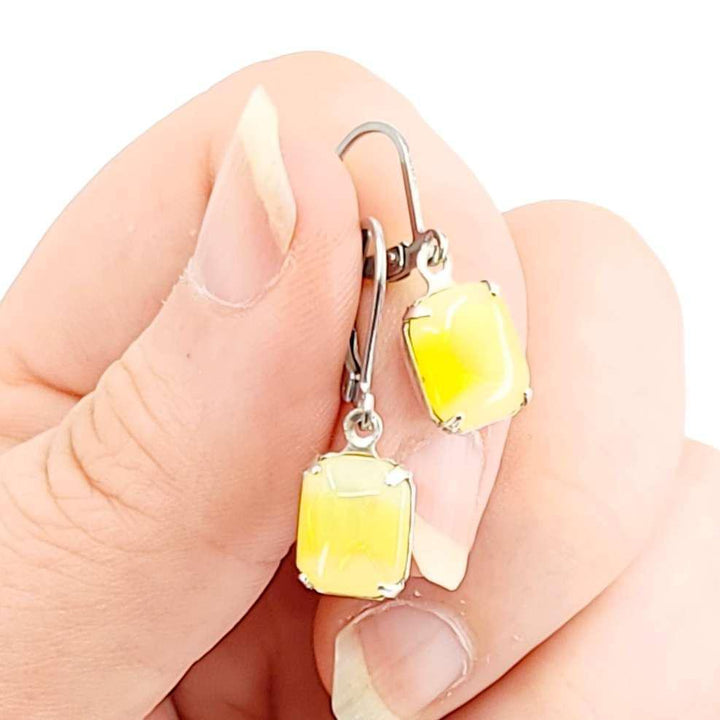 Earrings - Oranges and Yellows - Steel Vintage Rhinestone Dangles (Assorted Styles) by Christine Stoll | Altered Relics