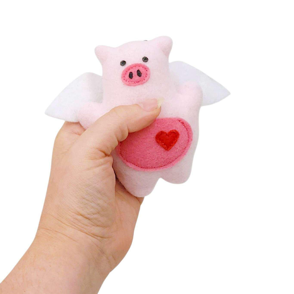 Ornament - Mini Plush (Flying Pig) by The Happy Groundhog Studio