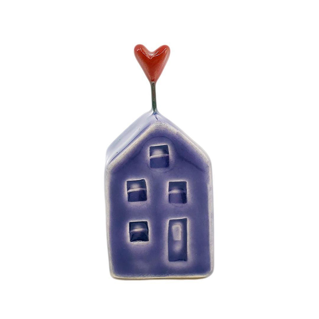 Tiny Pottery House - Purple with Heart (Assorted Colors) by Tasha McKelvey