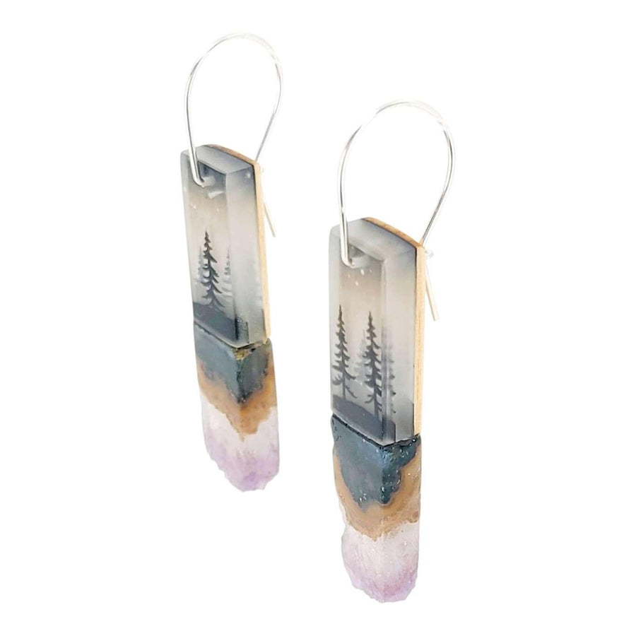 Earrings - Crystal Forest Drops by Fernworks, image 3 of 7