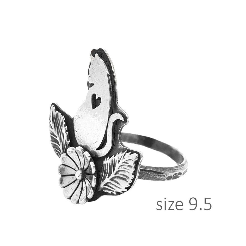 Ring - Single Meow Cat (Size 6 & 9.5) by Wanderlust Silver