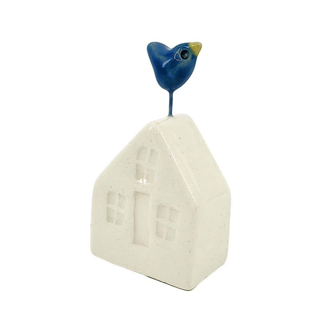 Tiny Pottery House - White with Bird (Assorted Colors) by Tasha McKelvey