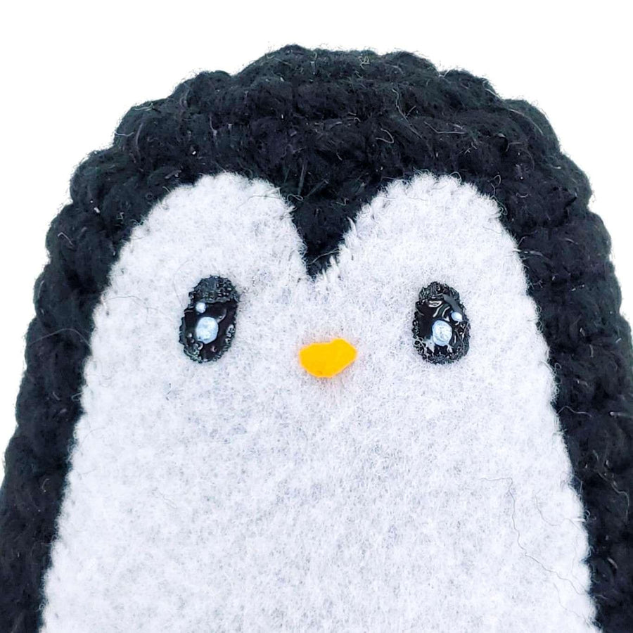 Plush Toy - Large Penguin (Black Sparkle with Teal Heart) by Moyo Workshop, image 1 of 7