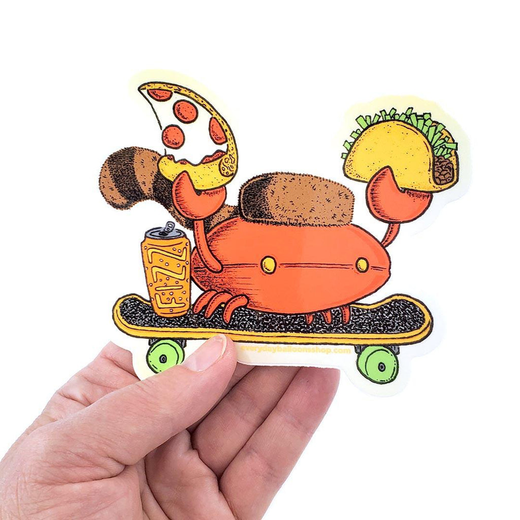 Sticker - Party Crab by Everyday Balloons Print Shop