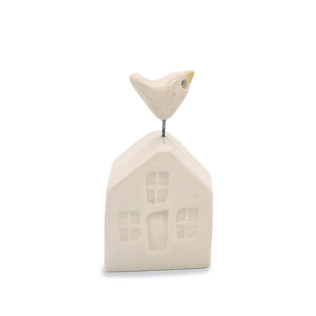 Tiny Pottery House - White with Bird (Assorted Colors) by Tasha McKelvey