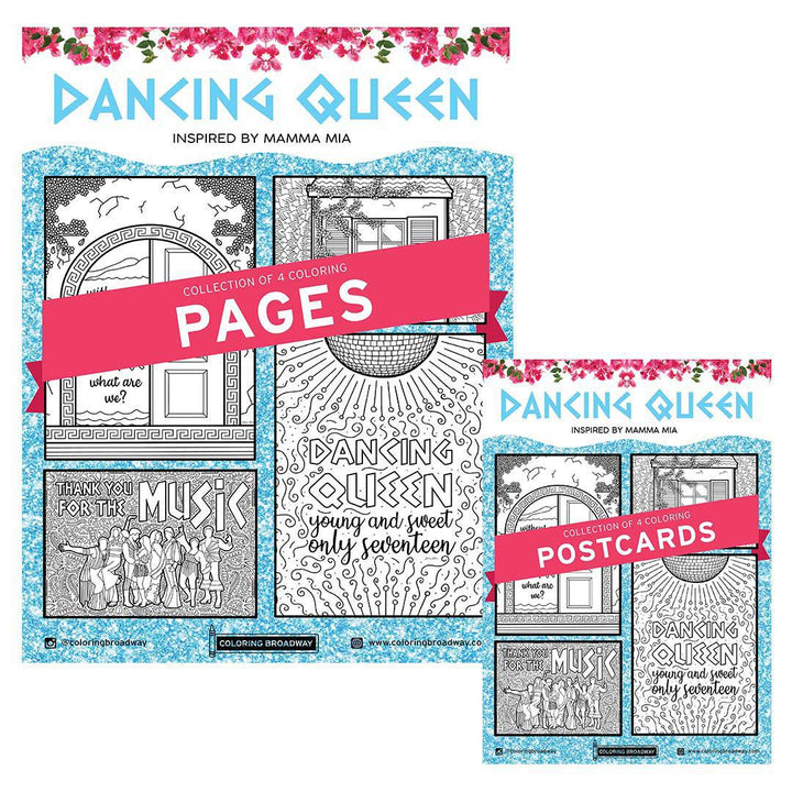 Coloring - Dancing Queen (Pages or Postcards) by Coloring Broadway